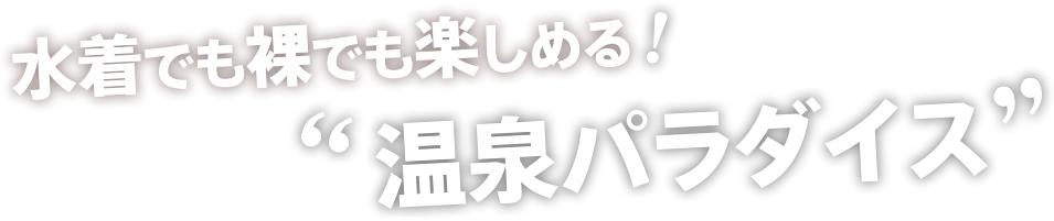 水着でも裸でも楽しめる温泉パラダイス