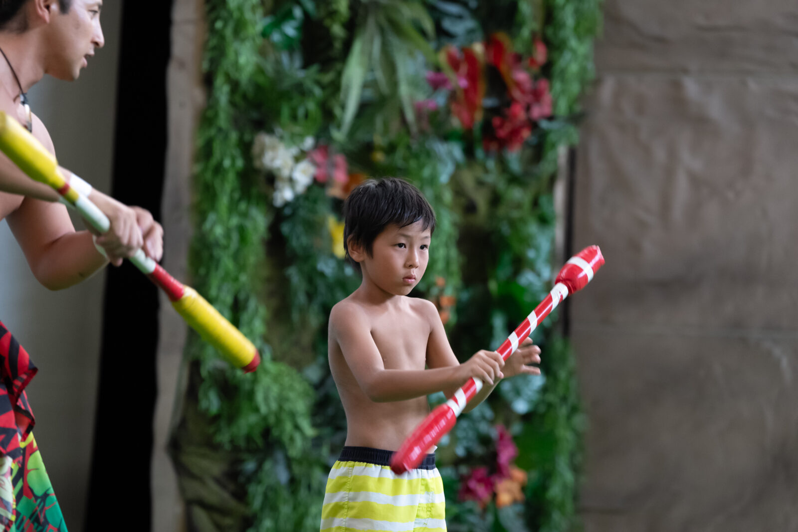 Challenge! Fire knife dance!