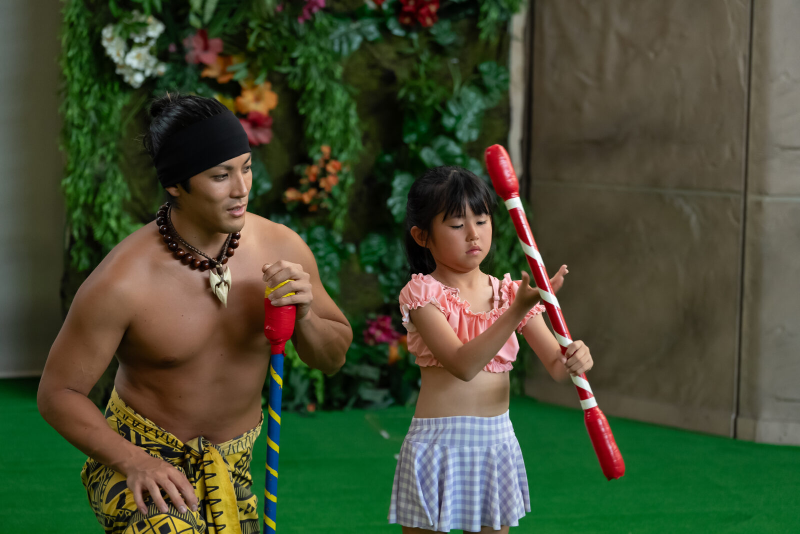 Challenge! Fire knife dance!