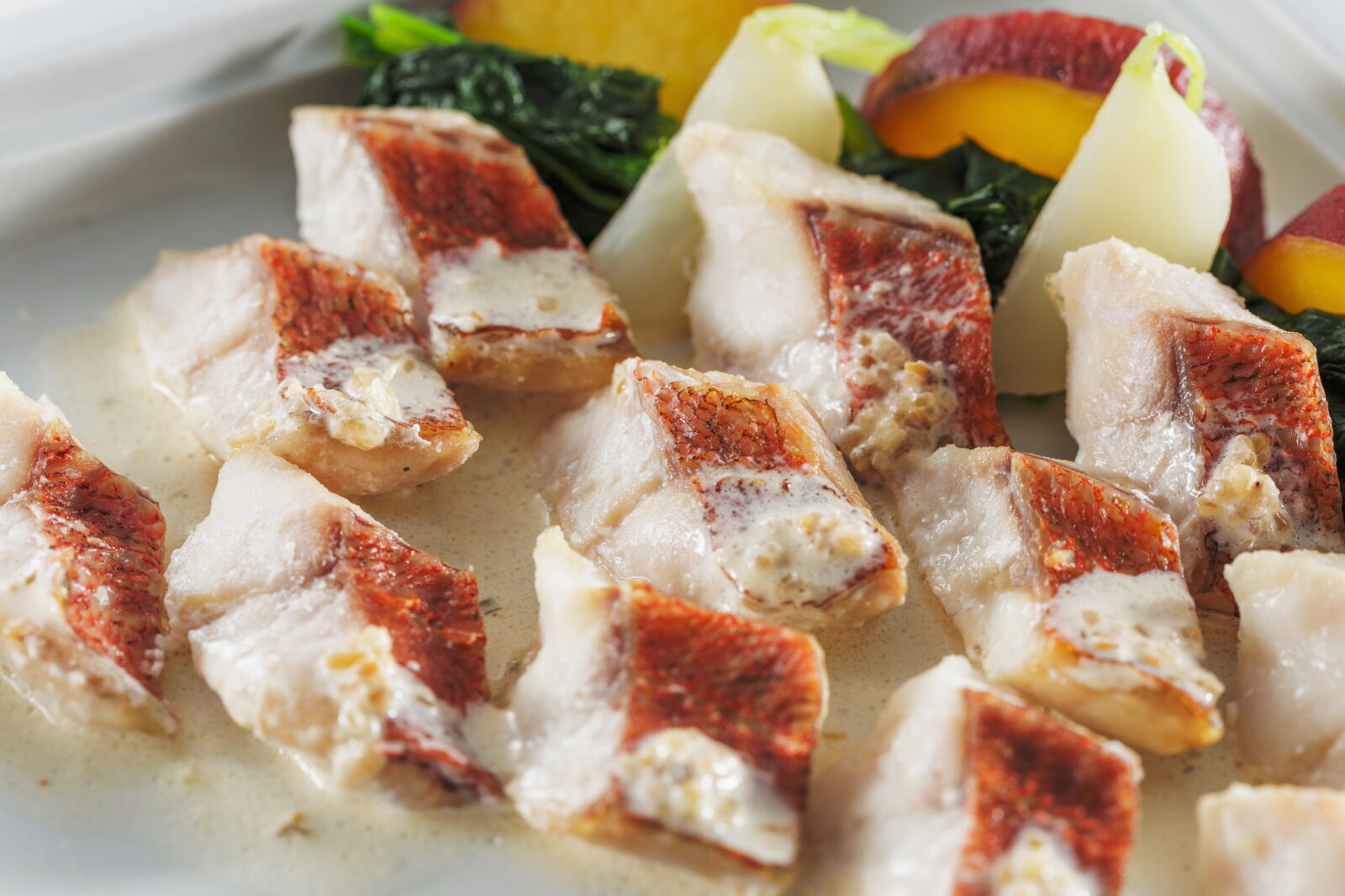 Pork creamy red fish with ginger sauce