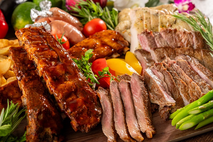 Herb-grilled chicken thighs