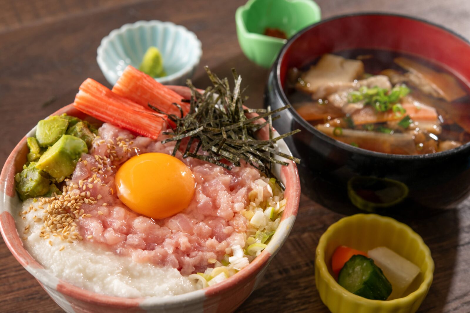 Negitoro rice bowl set meal