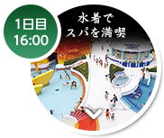 1日目 16:00 水着でスパを満喫