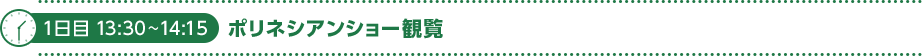 1日目13:30～14:15ポリネシアンショー観覧