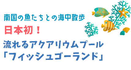 南国の魚たちとの海中散歩日本初！流れるアクアリウムプール「フィッシュゴーランド」