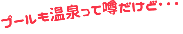 プールも温泉って噂だけど...