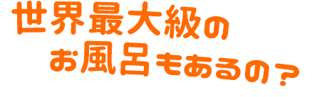 世界最大級のお風呂もあるの？