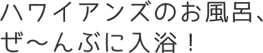 ハワイアンズのお風呂、ぜ～んぶに入浴！